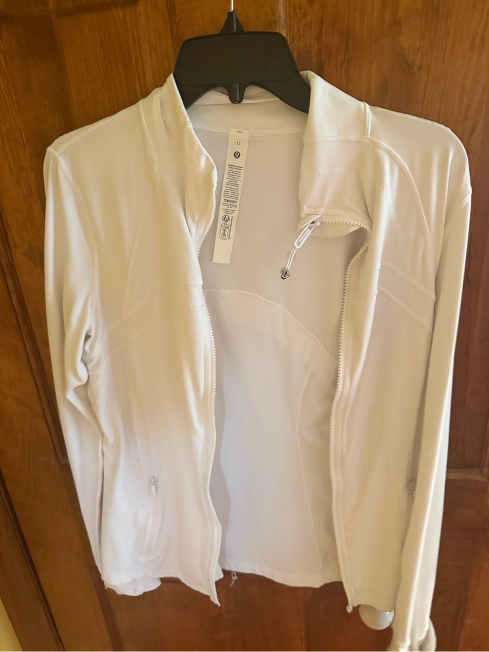 White Women’s Zip-Front Jacket - Lightweight Layer size 12